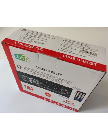 MAJESTIC DAB-445 SINTO MP3 DAB+/FM/BT/USB/SD/AX FRONTALINO ESTRAIBILE