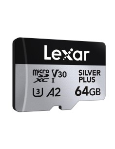 LEXAR MICROSD 64GB SILVER PLUS ACTION CAM L.205MB/S.100MB UHS-I V30 2