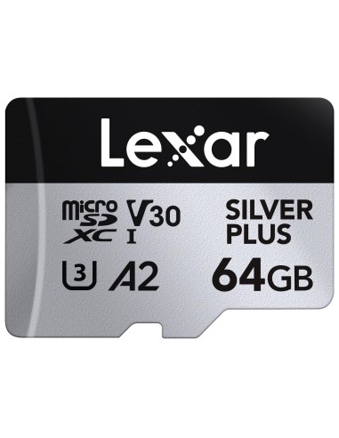 LEXAR MICROSD 64GB SILVER PLUS ACTION CAM L.205MB/S.100MB UHS-I V30
