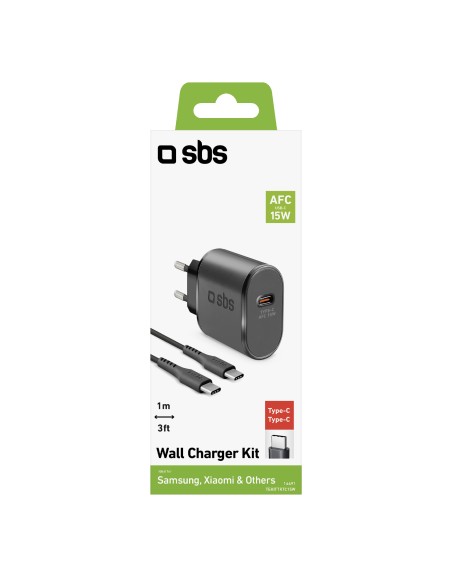 SBS TEKITTRTC15W KIT ALIM.RETE USB-C 15W + CAVO USB-C 1M