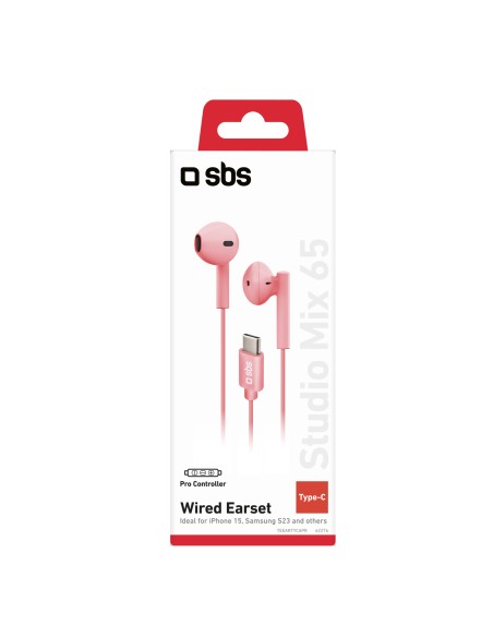 SBS TEEARTYCAPR AURICOLARI SEMI IN-EAR USB-C ROSSO