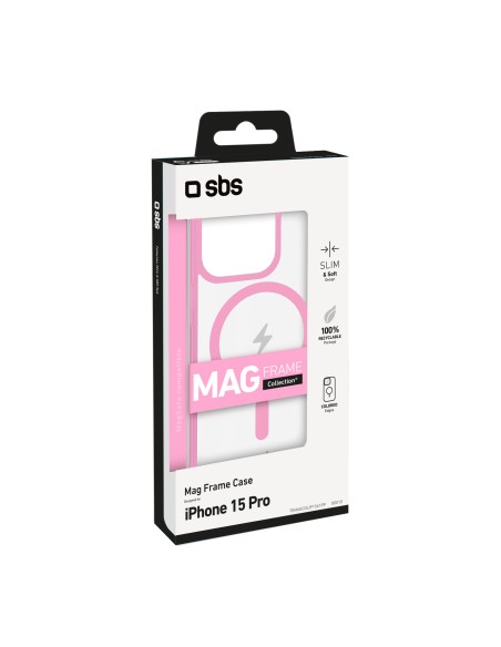 SBS TEMAGCOLIP1561PP IPHONE 15 PRO COVER MAGFRAME ROSA