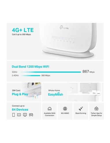 TPLINK ARCHER MR515 AC1200 LTE 4G+ CAT6 ROUTER