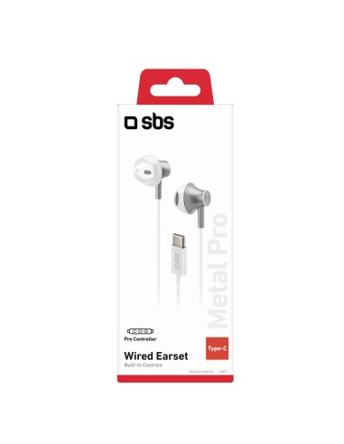 SBS TEEARTYCMETW AURICOLARI SEMI IN-EAR IN METALLO USB-C BIANCO