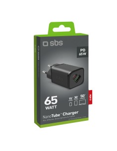 SBS TETRGANUSBCPD65W ALIM.RETE 65W USB-C 65W + USB-A 18W NERO 2