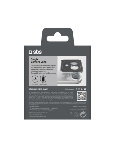 SBS TESINCAMGLIP16K IPHONE 16/16 PLUS VETRO PER LENTI FOTOCAMERA