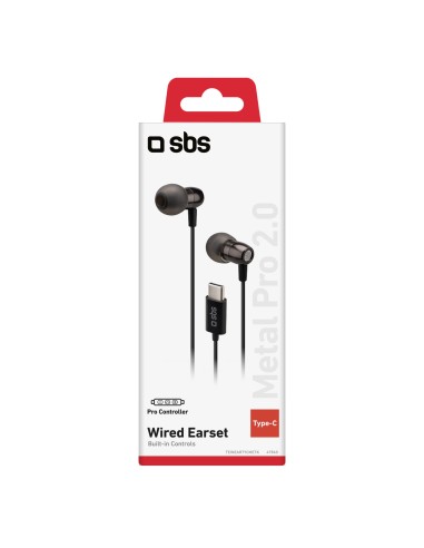 SBS TEINEARTYCMETK AURICOLARI SEMI IN-EAR IN METALLO USB-C NERO