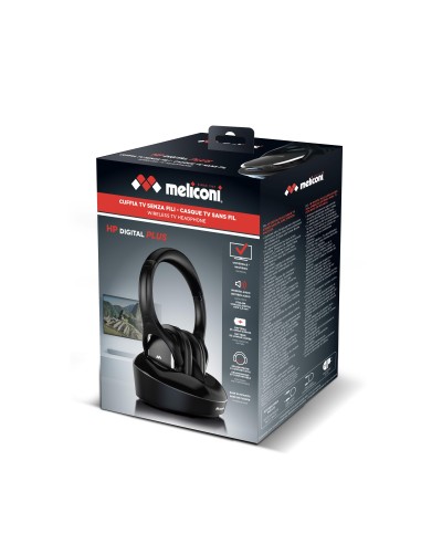 MELICONI HP DIGITAL PLUS CUFFIA TV WIRELESS OTTICO/COAX/JACK BASE RIC.