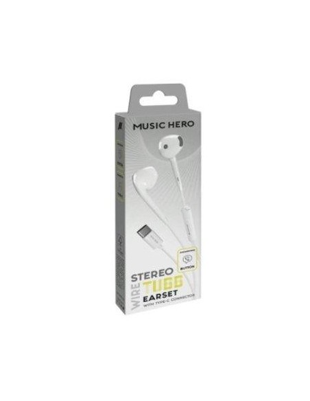 SBS MHEARSETTYCW  AURICOLARI TUBB SEMI IN EAR USB-C BIANCO