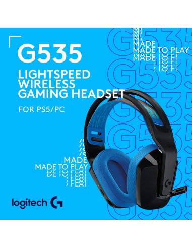 LOGITECH G535 LIGHTSPEED NERO/BLU GAMING WIRELESS PC/CONSOLE