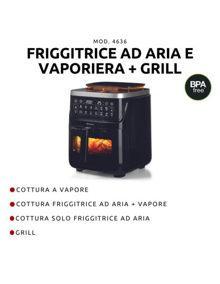 ARIETE 4636 FRIGGITRICE AD ARIA    7 LT + VAPORE
