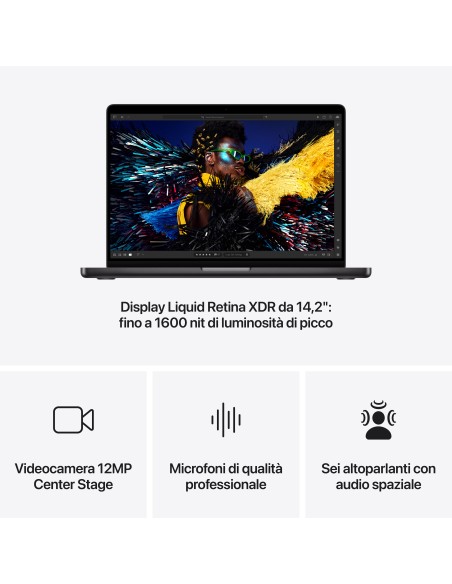 APPLE MW2U3T/A MACBOOK PRO 14" M4  10CPU/10GPU/16GB/512GB SPACE GREY