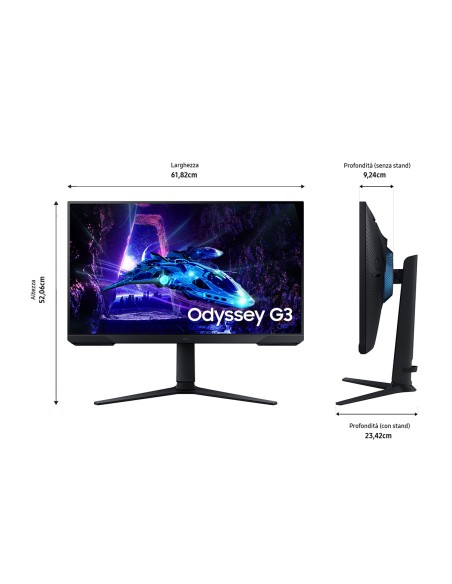 SAMSUNG ODYSSEY G3 MONITOR 27"     FHD/180HZ/1MS/PIVOT/GAMING