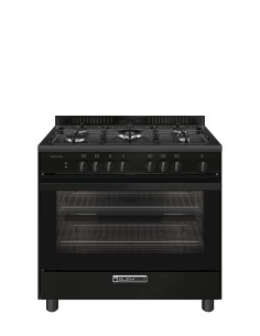 GLEM_GAS SA965MBK CUCINA 90X60 A+  5F.GAS+1TC NERO C.FORNO GIG. EL.12F