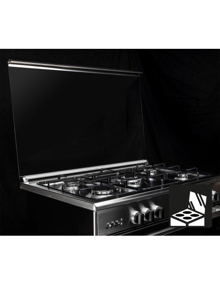 GLEM GAS SA865MI6 CUCINA A 80X60 INOX 4F+1TC F.E. 8F GRIGLIE PIATTINA