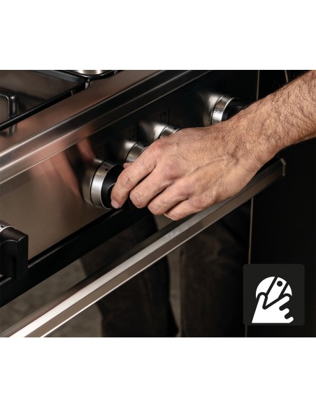 GLEM GAS SA865MI6 CUCINA A 80X60 INOX 4F+1TC F.E. 8F GRIGLIE PIATTINA