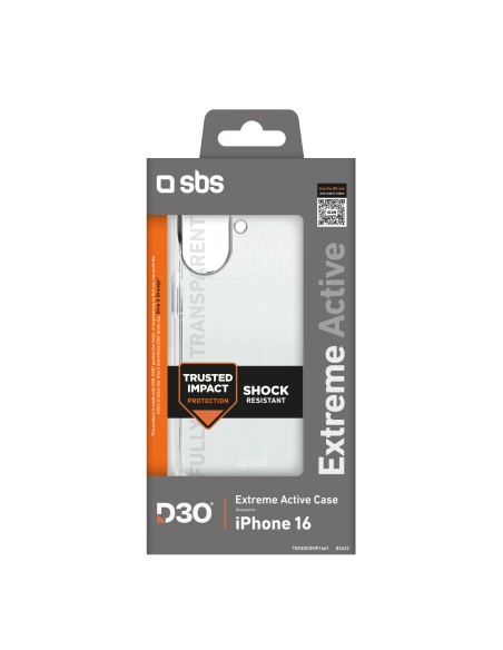 SBS TED3OCOVIP1661 IPHONE 16 COVER D3O TRASPARENTE