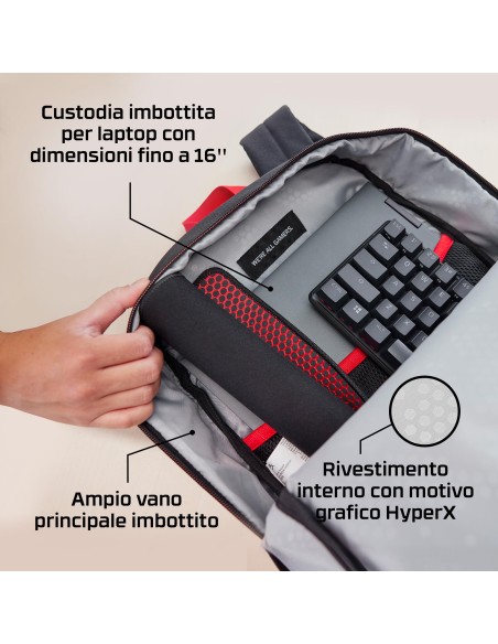 HYPERX DELTA BACKPACK ZAINO GAMING NOTEBOOK 16"