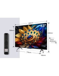 TCL 43C69B TVC 43" 4K QLED GOOGLE  TVSAT/AUDIO ONKYO 2