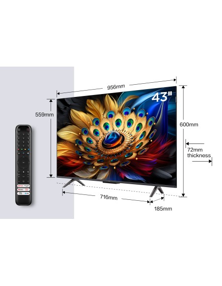 TCL 43C69B TVC 43" 4K QLED GOOGLE  TVSAT/AUDIO ONKYO