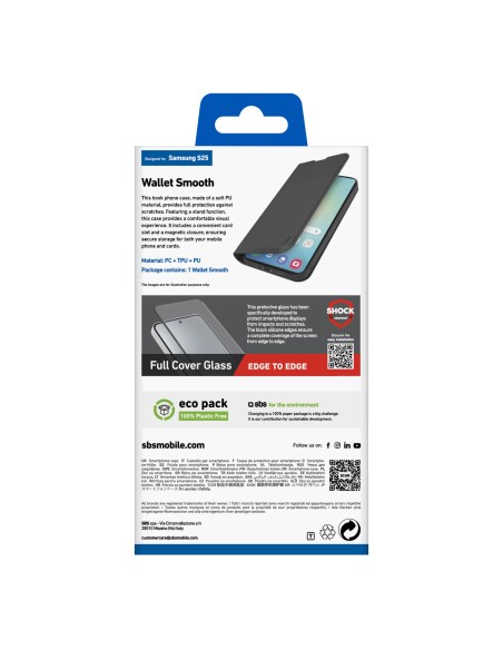 SBS TEWALSAS25K SAMSUNG S25 CUSTODIA A LIBRO NERO