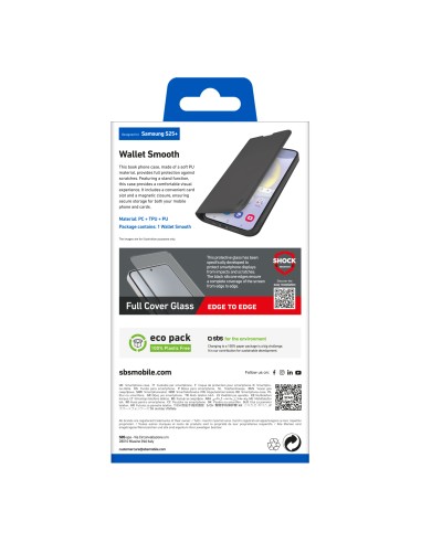 SBS TEWALSAS25PK SAMSUNG S25+ CUSTODIA A LIBRO NERO
