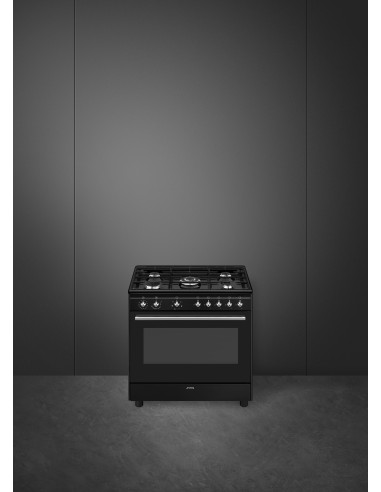 SMEG CX91GMBL CUCINA A 90X60 5F GAS FORNO TERMOVENTILATO VAPOR CLEAN
