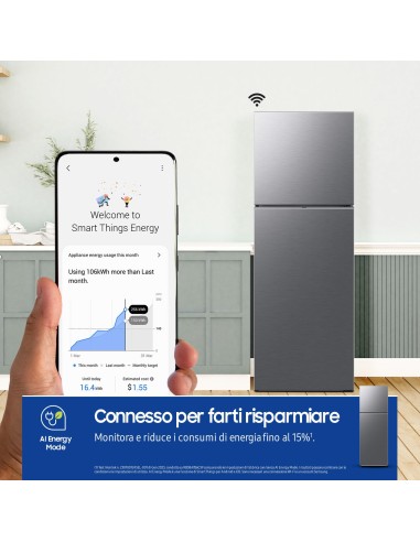 SAMSUNG RT31CG5624S9 FRIGO D.P. E  305LT NF METAL INOX WIFI H171,5 L60