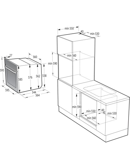 HISENSE BI350XPZ FORNO A+ 77L ACCIAIO ANTIMPR. PIROLITICO PIZZA 350°