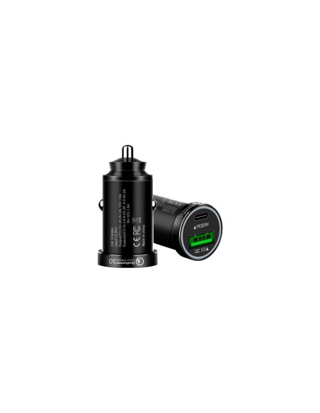 TECHLIFE E316-38W1A1C USB/USB-C 38W ALIM.AUTO NERO CARICA RAPIDA
