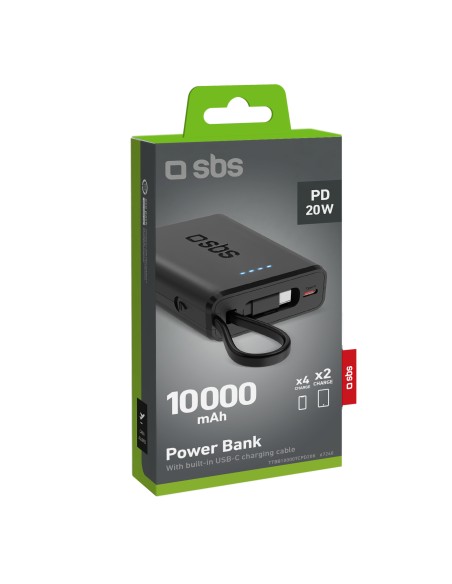 SBS TTBB10000TCPD20K POWERBANK 10000MAHUSB-C  PD 20W CAVO INTEGRATO