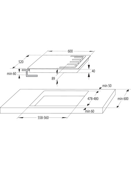 HISENSE GM643XHFCI PIANO COTTURA 60CM 4F GAS GRIGLIE IN GHISA