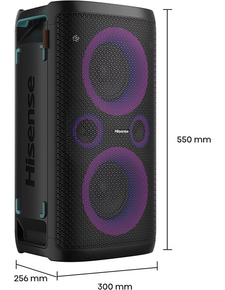 HISENSE PARTY ROCKER DIFFUSORE BT 300W USB/AUX/MIC/CHIT BATTERIA 15H