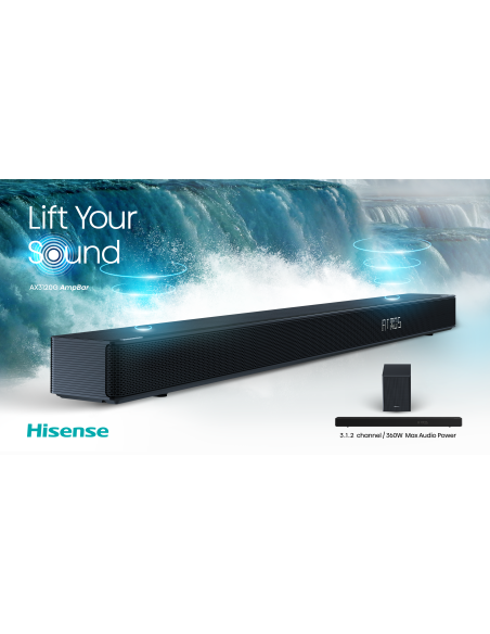 HISENSE AX3120G SOUNDBAR 3.1.2 360W BT 5.3 SUBWOOFER WIRELESS D.ATMOS
