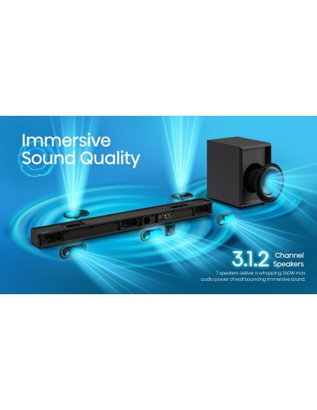 HISENSE AX3120G SOUNDBAR 3.1.2 360W BT 5.3 SUBWOOFER WIRELESS D.ATMOS