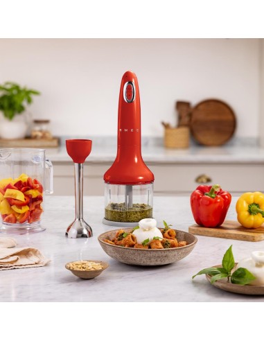 SMEG HBF03RDEU FRULLATORE IMMERS.  C/ACCESSORI ROSSO