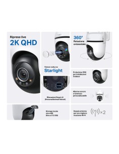 TPLINK TAPO TC42 IP CAM WIFI/LAN 2K PER ESTERNO IP65 VISIONE NOTTURNA 2