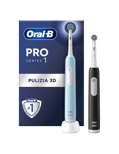 ORAL B POWER PRO1 DUOPACK RIMOTORE PLACCA BLU E NERO