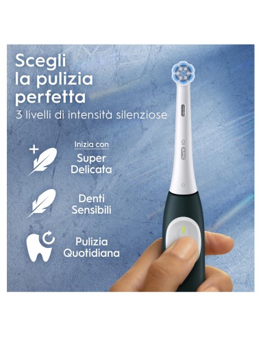 ORAL B POWER IO2 VERDE RIMOTORE DI PLACCA + 1 TESTINA DI RICAMBIO