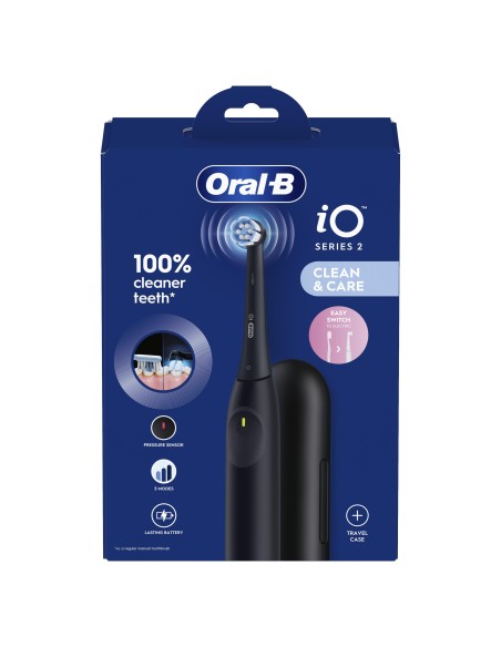 ORAL B POWER IO2 NERO RIMOTORE PLACCA + 1 TESTINA DI RICAMBIO