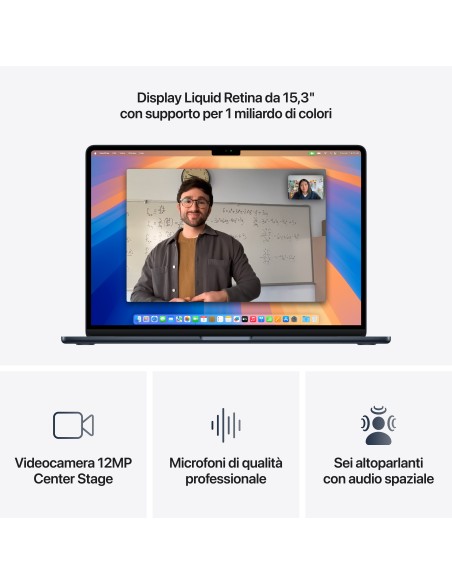 APPLE MW1L3T/A MACBOOK AIR 15" M4  10CPU 10GPU 16GB 256GB MIDNIGHT