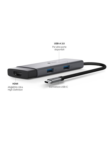 TPLINK UH5020C USB-C 5IN1 HUB 2USB/2USB-C/HDMI ADATTATORE MULTIPORTA