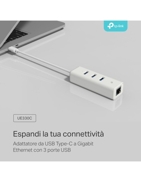 TPLINK UE330C USB-C 3.0 3USB/GIGABIT LAN ETHERNET ADATTATORE