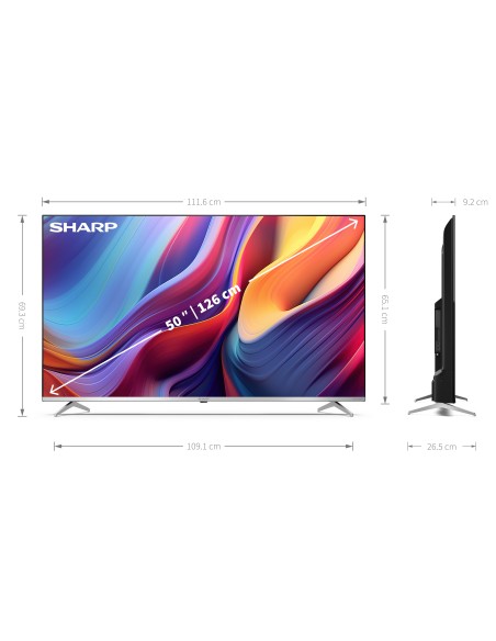 SHARP 50GP6265E TVC 50" QLED 4K    ANDROID FRAMELESS
