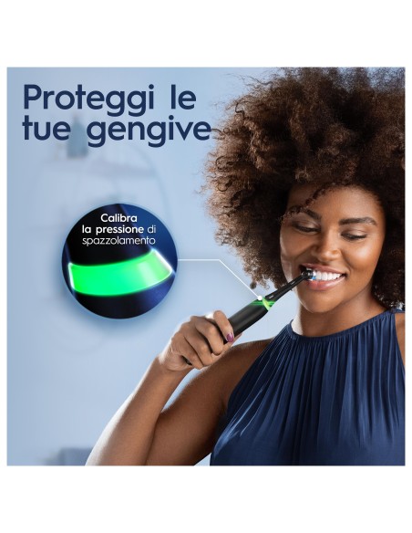ORAL B POWER IO3S BLACK STRIPPED   RIMOTORE DI PLACCA