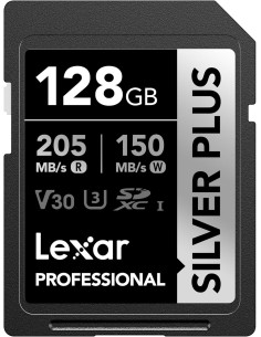 LEXAR SECURE DIGITAL 128GB SILVER PLUS L.205MB/S S.150MB/S