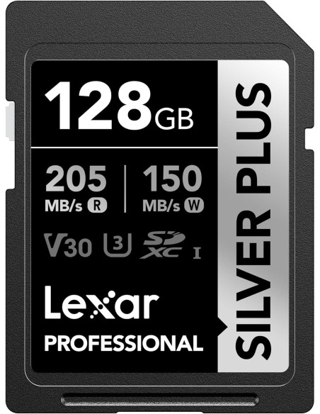 LEXAR SECURE DIGITAL 128GB SILVER PLUS L.205MB/S S.150MB/S