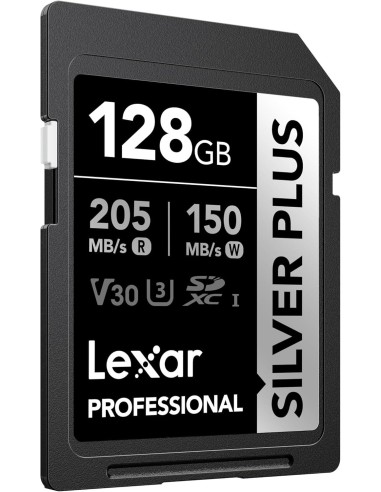 LEXAR SECURE DIGITAL 128GB SILVER PLUS L.205MB/S S.150MB/S