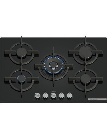 BOSCH PPQ7A6I15 PIANO COTTURA 75 CM VETRO TEMP. NERO 5F GRIGLIE GHISA