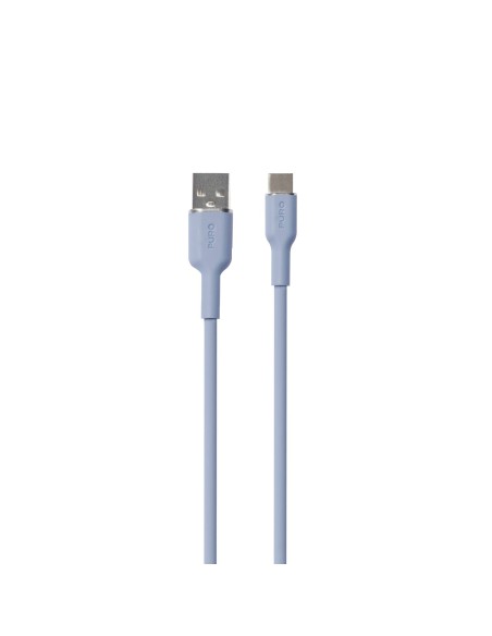 PURO PUUSBCICONLBLUE CAVO SOFT USB-A/USB-C 1.5M BLU CHIARO